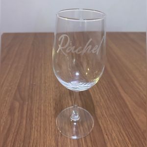 “Rachel” Etched Wine Glass - Minor Flaw - New and Unused